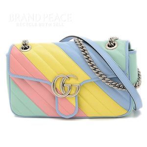 Gucci GG Marmont Chain Shoulder Bag Leather Pastel Multicolor